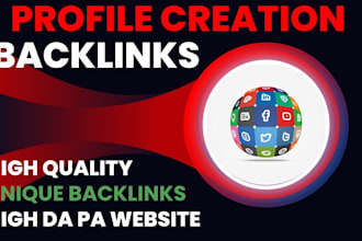 create 150 SEO profile creation backlinks for  google ranking no 1