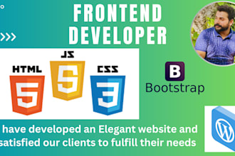 develop front end website with HTML, CSS, and bootstrap