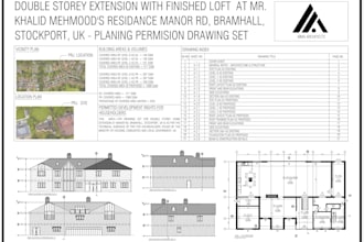 draw city permit blueprint, framing plan, foundation plan and structural drawing