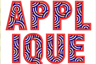 do professional applique embroidery digitizing of designs