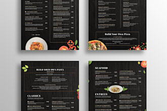 do professional modern menu design for your business