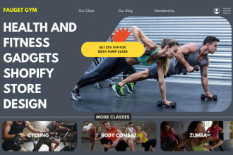 design fitness shopify store health and fitness gadget store fitness website