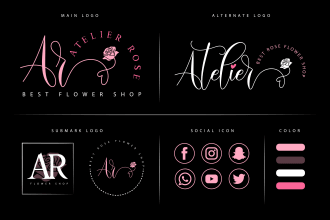 do stunning signature logo branding kit for business or etsy ebay shop