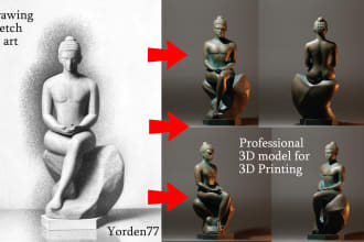 sculpt 3d model for 3d printing art