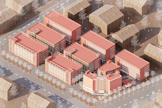 do architectural drawing illustration render