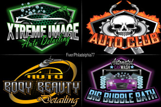 do auto repair, car wash, garage, automotive, mobile and auto detailing logo