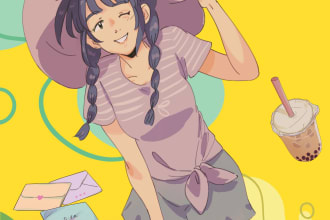 do anime poster design, anime banner, cartoon poster for you