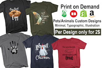 make bulk dogs cats pets, animals t shirts designs