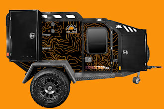 design expert semi truck, truck, box trailers, eye catching trailer wrap design
