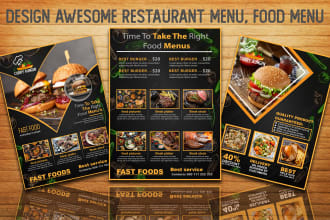 do amazing menu design, restaurant menu, food menu design