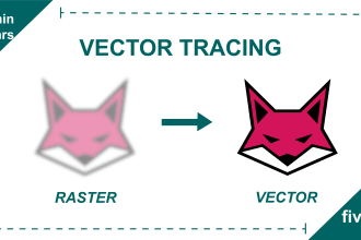 do vector tracing of any raster logo or image within 24 hours