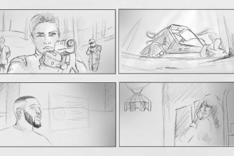 draw 25 frame storyboard in 10 hours