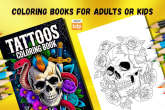 create amazon KDP ready coloring books for adults or kids