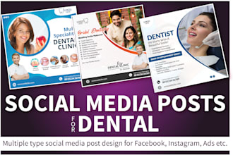 design creative dental social media post for any brand