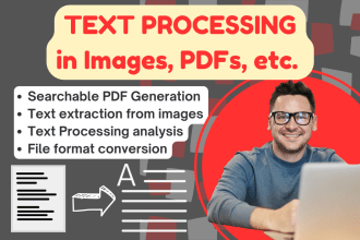 text processing in images and searchable PDF generation