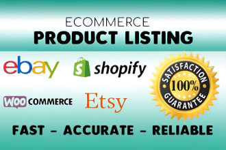 add product listing on ebay, etsy, amazon, shopify, woocommerce