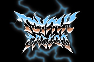 do chrome silver y2k style illustration and lettering
