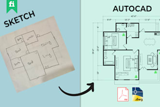 draw architectural 2d floor plan in autocad