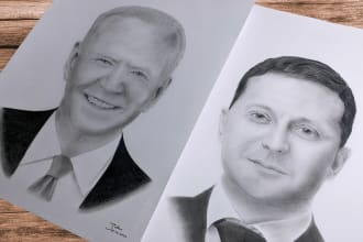 create lifelike custom pencil portrait drawings for you