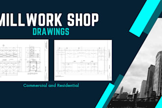 create your millwork, shop drawing, kitchen cabinet, and pantry drawing