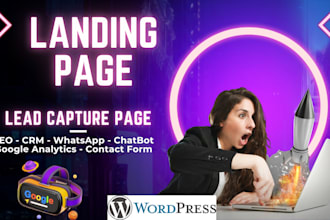 design professional wordpress landingpage, lead capture page, one page website