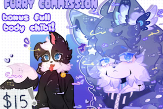 draw your furry with colorful art style
