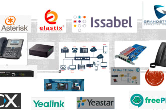 configure asterisk , elastix, issabel, IP pabx, freepbx, IP telephony solutions
