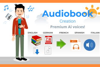 turn your book into an audiobook in en es de fr it