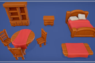 create stylized or cartoon 3d game assets, props for games
