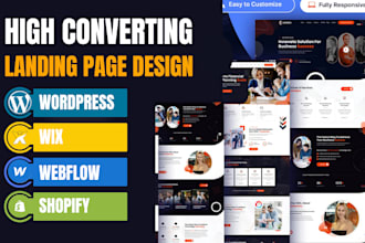 make stunning landing page or portfolio website using wix, webflow, or wordpress