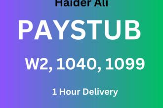 do paystub, payroll system, 1099, 1040 and w2