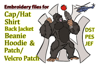 embroidery digitizing convert to pes, dst, jef, pxf in 1hr
