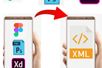 convert figma,psd,xd to xml ,make perfect app design android studio