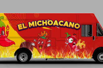do professional luxury food truck wrap, exclusive and awesome food truck wrap