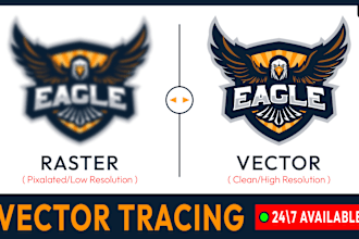 do vector tracing, recreate, rewrite text, convert logo to vector