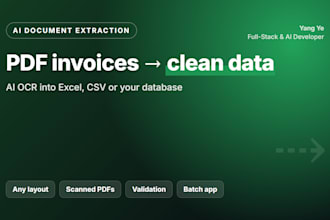 extract data from PDF invoices with ai ocr into excel or your database