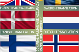 manually translate english to swedish, danish, dutch, finish and norwegian