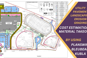 estimate site improvement, utility, demolition, erosion control, landscaping