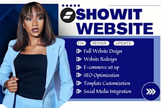 showit website fix repair update showit website design showit website redesign
