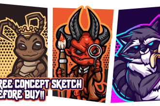 create mascot character logo for your twitch, youtube, kick