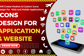 design modern professional icon for application and website