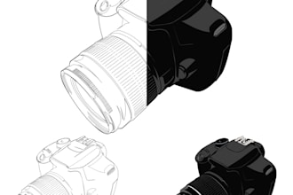 draw an outline, vector line art of your image