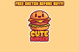 design cute mascot, cartoon character logo design