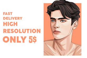 draw vector cartoon portrait of you in 24 hours
