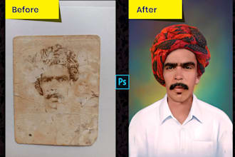 repair restore fix old  photos and colorize