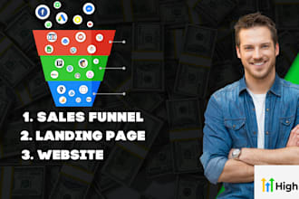 build landing page sales funnel website on go high level
