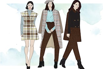 draw fashion illustration or sketch and design collections