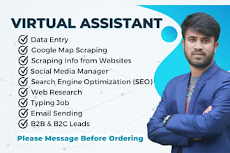 be your virtual assistant for data entry and web research