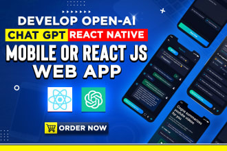 develop react native android and ios ai mobile app using chat gpt