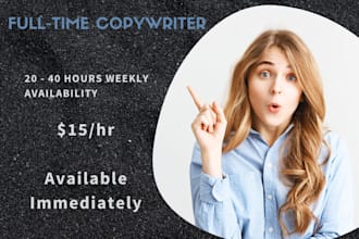 be your full time copywriter and content writer
